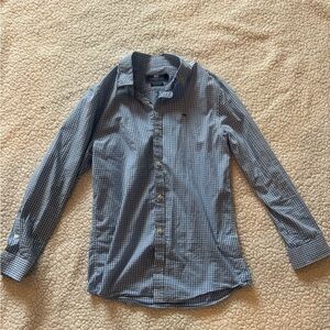 Boys Vineyard Vines Navy Checkered Button Down Shirt